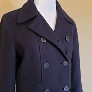 Gap navy wool blend coat